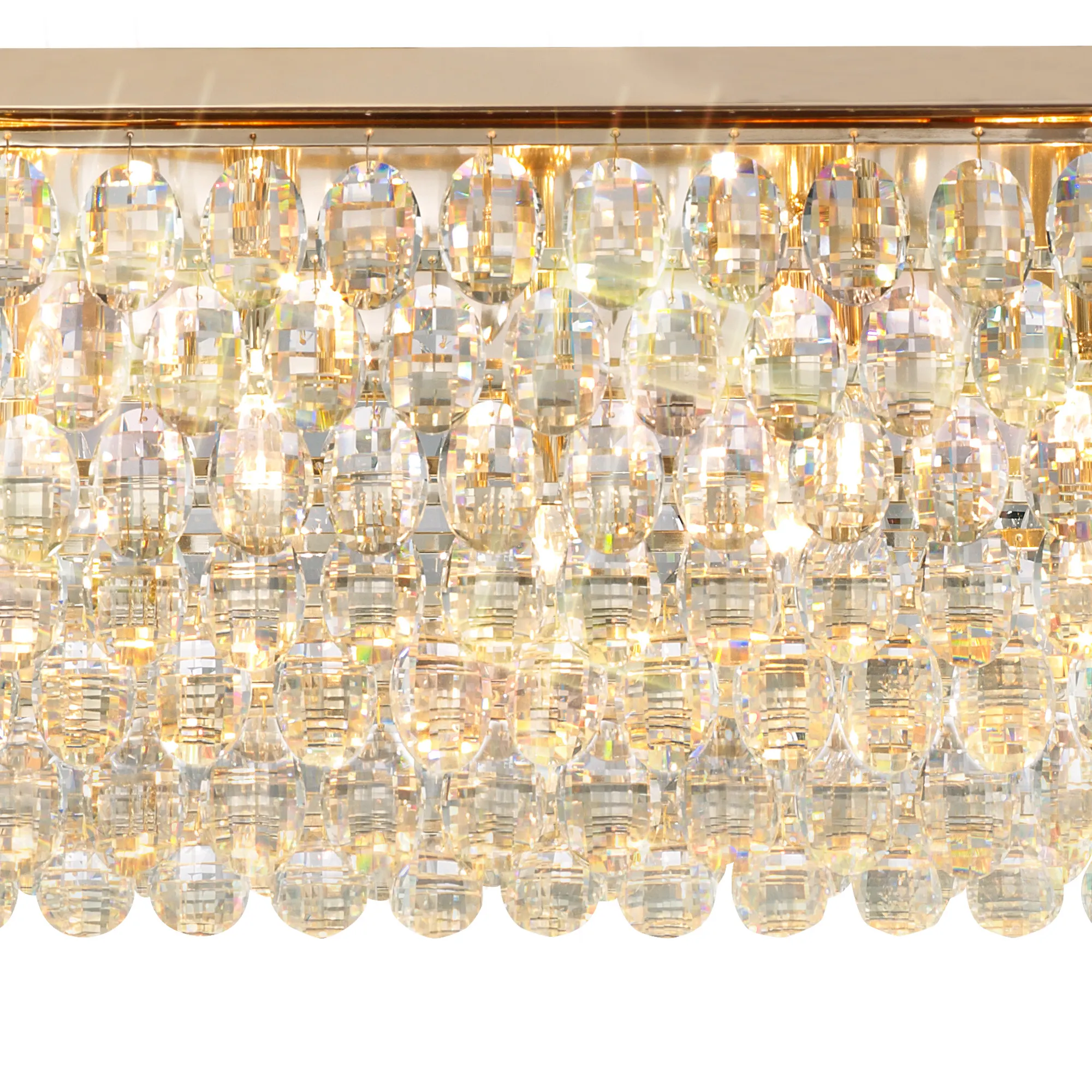 Coniston Linear Flush Ceiling 11 Light (21.8kg) French Gold IL32827  Diyas Coniston French Gold
